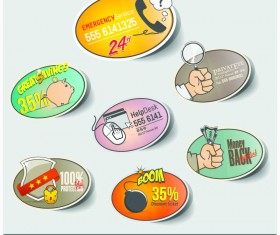 Personality stickers design elements vector 03