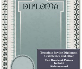 Diplomas and certificates design vector template 03