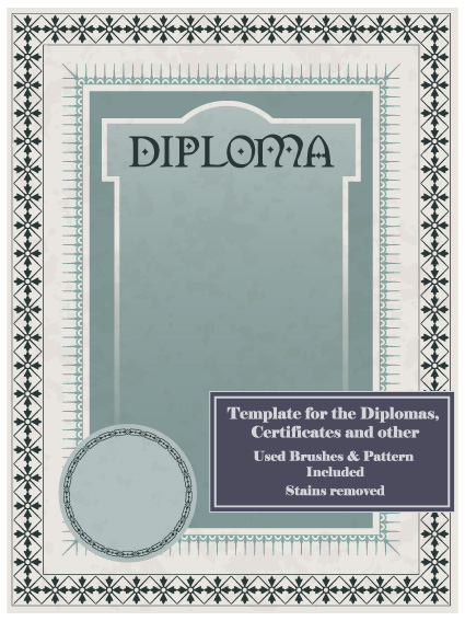 Diplomas and certificates design vector template 03