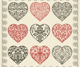 Drawing Heart Valentine day design elements vector