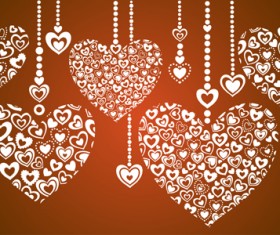 Elegant hearts Valentine ornaments art vector 04