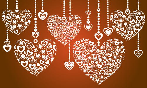 Download Elegant hearts Valentine ornaments art vector 04 free download