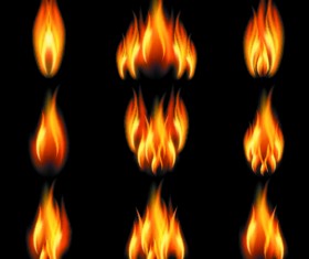 Different shapes of the fire elements vector 02