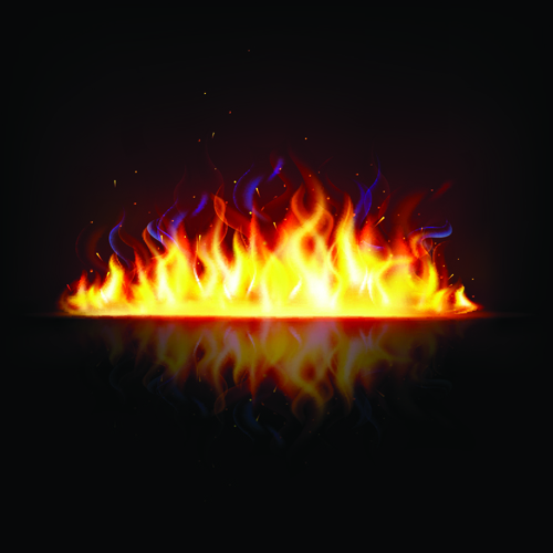 Different shapes of the fire elements vector 04