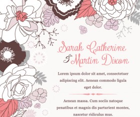 Hand drawn Floral Cards art design vector 01