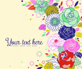 Hand drawn Floral Cards art design vector 02