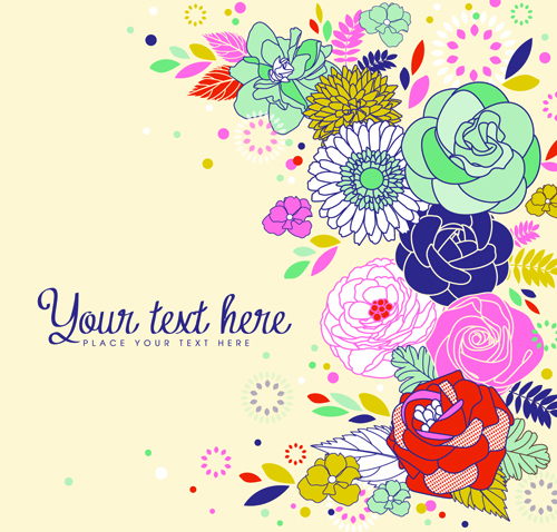 Hand drawn Floral Cards art design vector 02