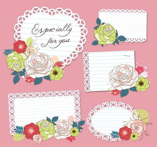 Hand drawn Floral Cards art design vector 03