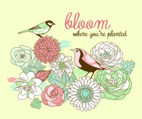 Hand drawn Floral Cards art design vector 04