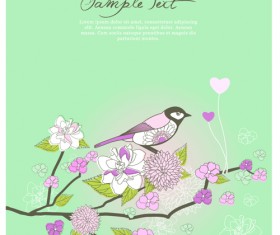 Hand drawn Floral Cards art design vector 05