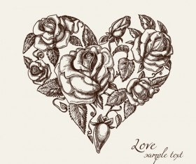 Creative Floral hearts design vector graphics 01