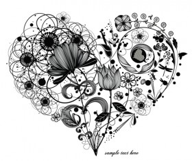 Creative Floral hearts design vector graphics 02