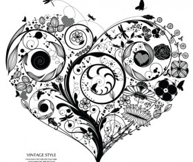 Creative Floral hearts design vector graphics 03