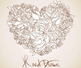 Creative Floral hearts design vector graphics 05