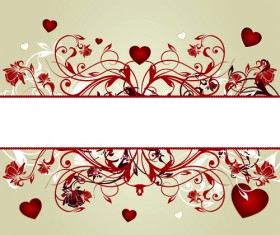 Floral hearts Valentine day vector backgrounds 01