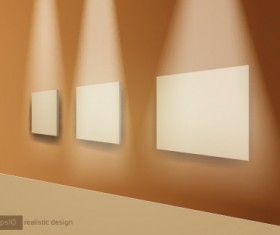 Set of Bright Frame on a wooden wall vector 01