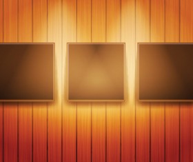 Set of Bright Frame on a wooden wall vector 03