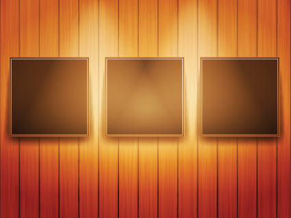 Set of Bright Frame on a wooden wall vector 03