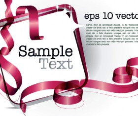 Set of Frame with ribbon vector graphics 04