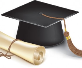 Education Diploma With Graduation Cap And Abstract Background Vector 04 