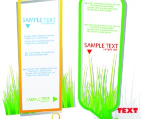 Green grass with cloud for text vector material 03