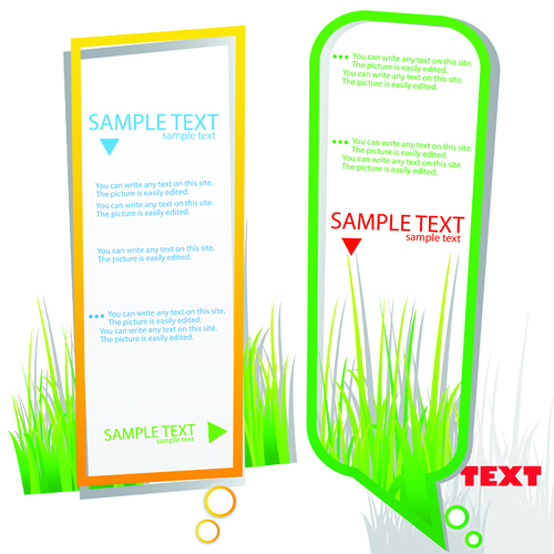 Green grass with cloud for text vector material 03