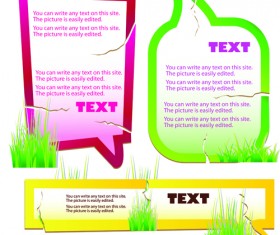 Green grass with cloud for text vector material 04