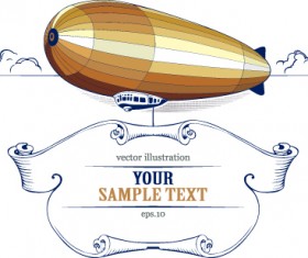 Hot air balloon with label vector