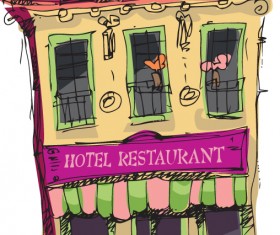 Hand drawn funny Hotel vector graphics 02