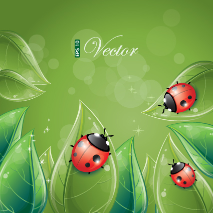 Vivid Insects design element vector 01