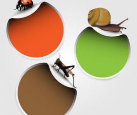 Vivid Insects design element vector 03