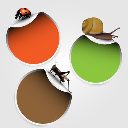 Vivid Insects design element vector 03