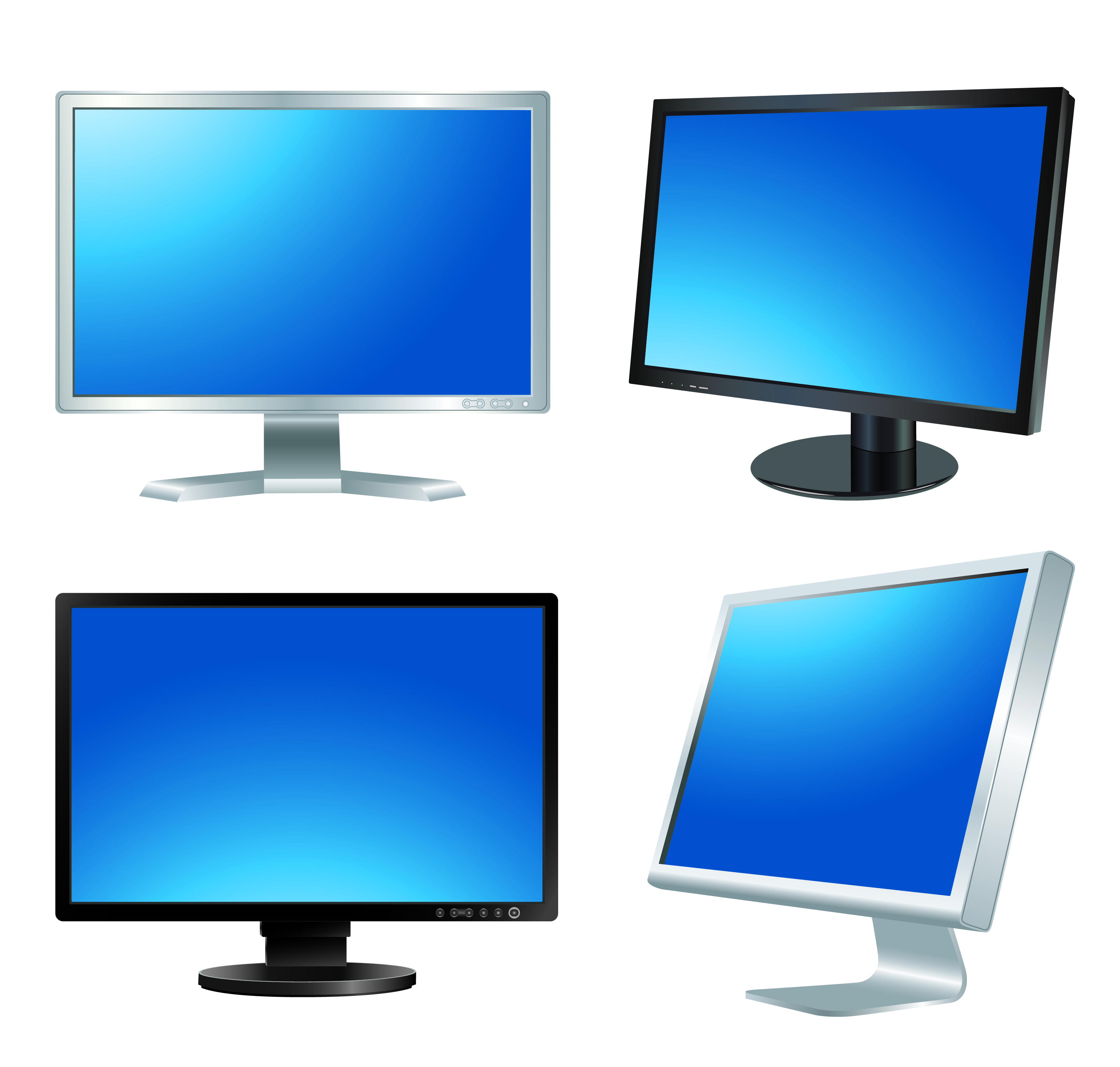 Different LCD monitor design vector 05