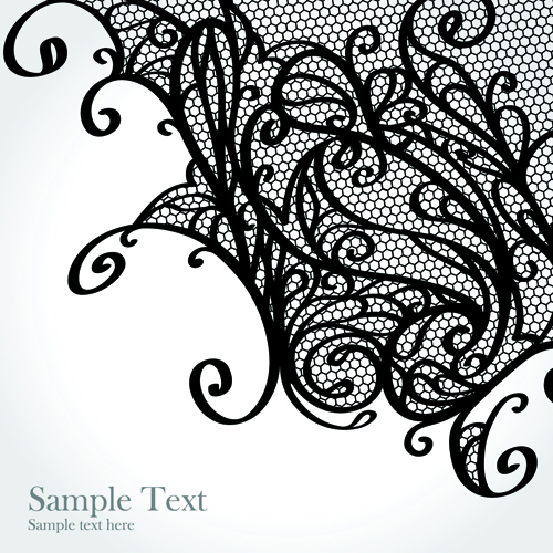 Black Lace Backgrounds vector material 01