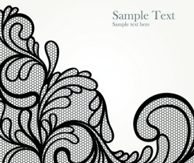 Black Lace Backgrounds vector material 02