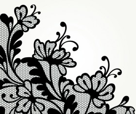Black Lace Backgrounds vector material 03
