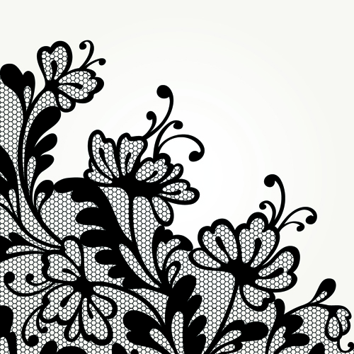 Black Lace Backgrounds vector material 03