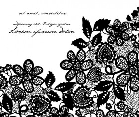 Black Lace Backgrounds vector material 06