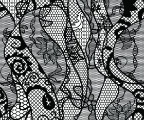 Black Lace Backgrounds vector material 07