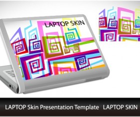 Abstract Laptop sticker vector material 01