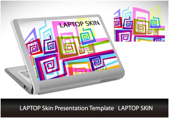 Abstract Laptop sticker vector material 01