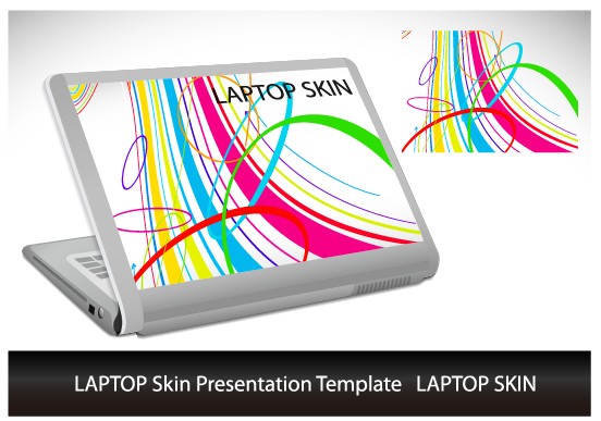 Abstract Laptop sticker vector material 03
