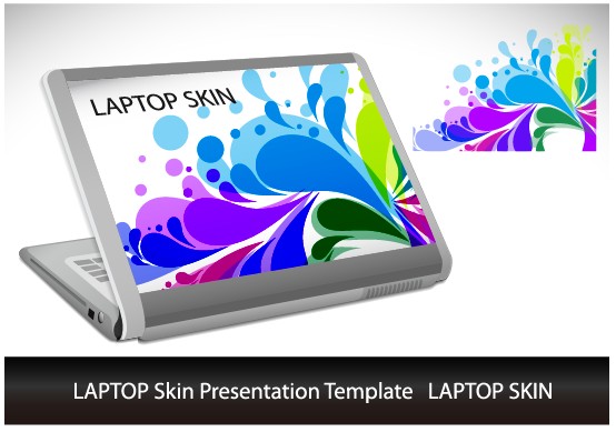 Abstract Laptop sticker vector material 05