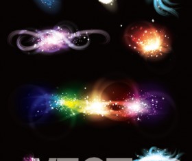 Light smoke effects design vector 02