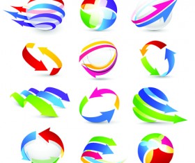 Vector Logo of abstract arrow design elements 06