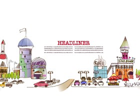 Hand drawn Megalopolis design vector 02