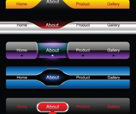 Dark color Menu button for website vector 05