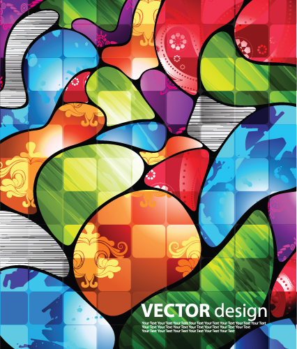 Multicolour elements vector backgrounds graphics01