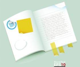 Vector of Open notebook design elements 02