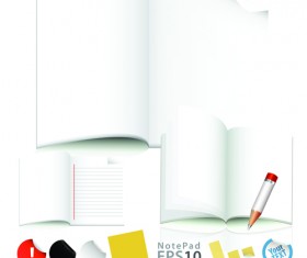 Vector of Open notebook design elements 03